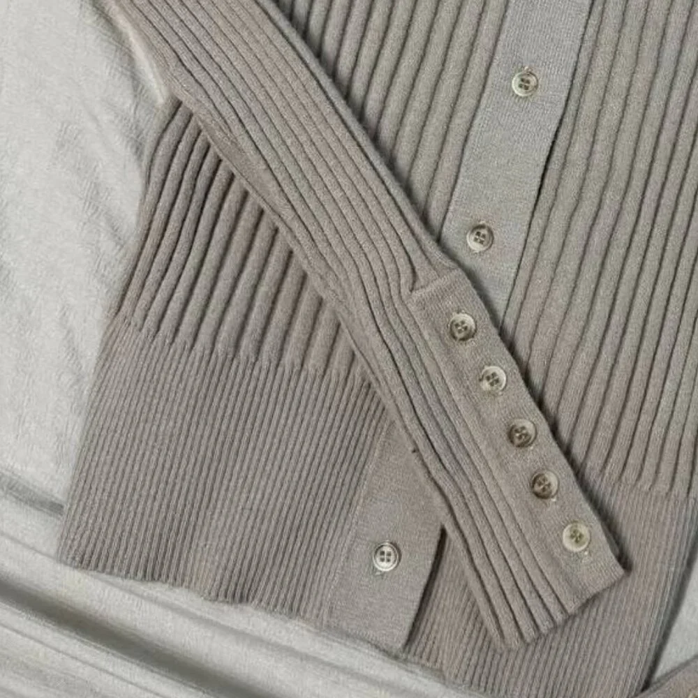 Gray Button Front Cardigan - Picture 3 of 3